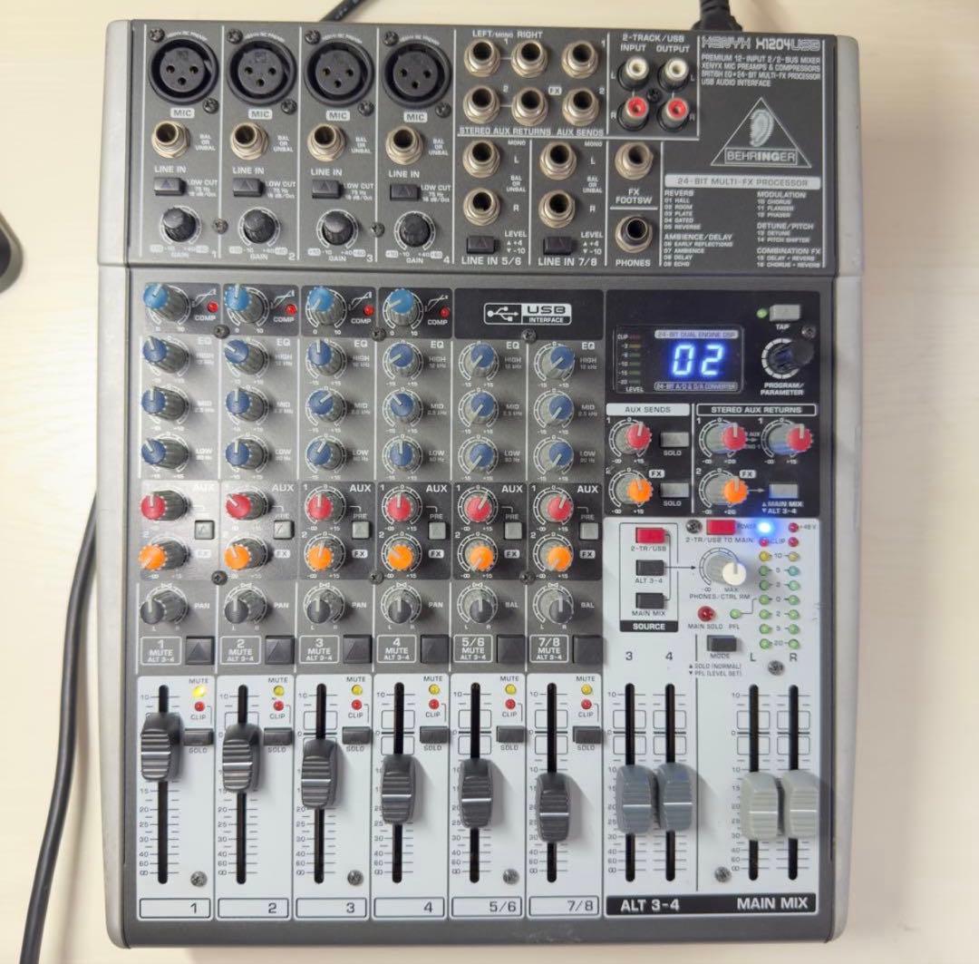 即日発送Behringer XENYX X1204USB アナログミキサー動作品