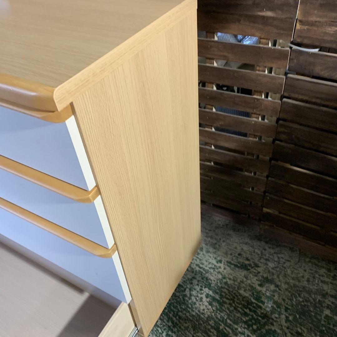 J312\" ホワイト/ ナチュラル 色 5杯 ローチェスト W1200