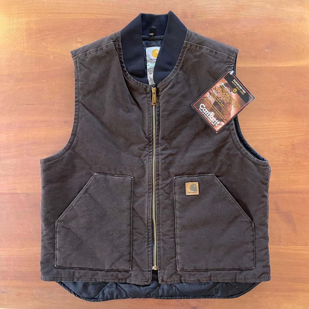 CARHATT ダックベスト V02 DKB Lサイズ★ブラウン★デッドストック