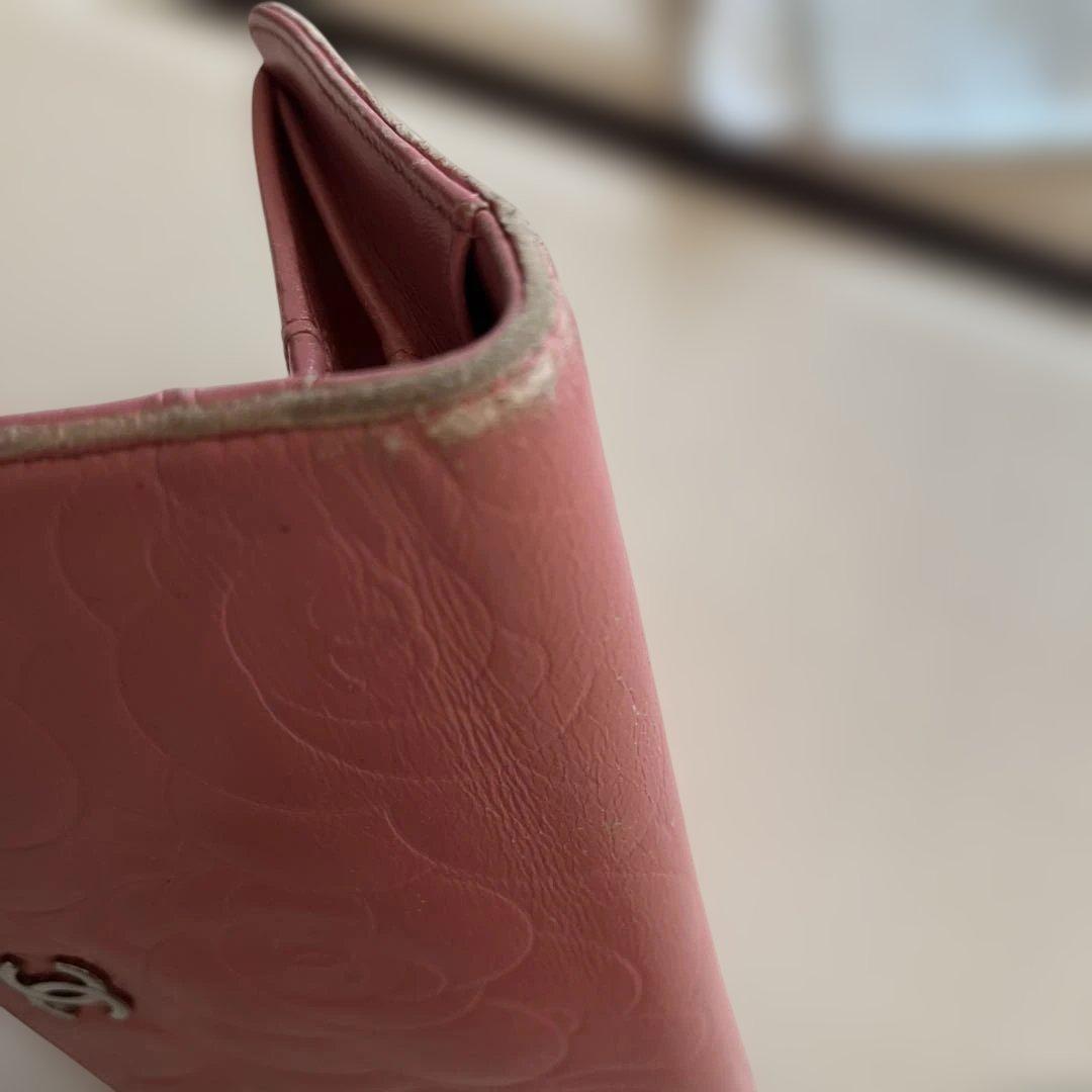 CHANEL ピンク 長財布 フラワーパターン