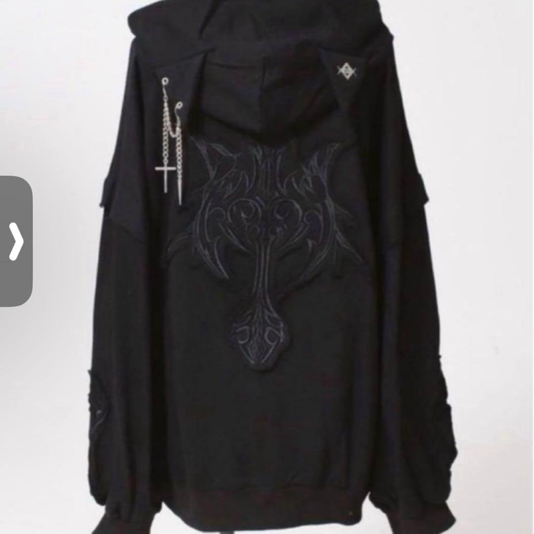 レフレム 猫耳 ZIPパーカー ブラック