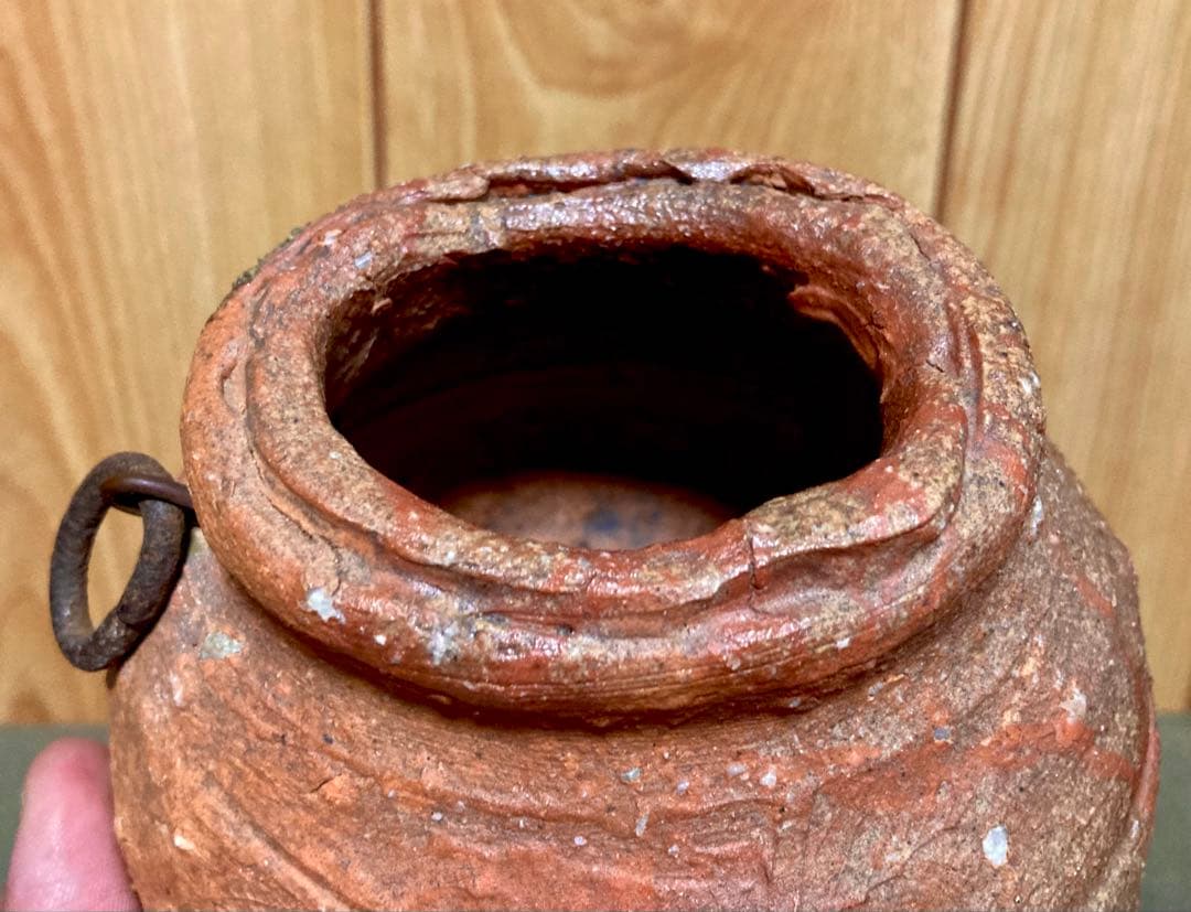 本物保証 辻村史朗 蹲 うずくまる　掛け花入れ 壺 (検索 細川護煕 内村慎太郎