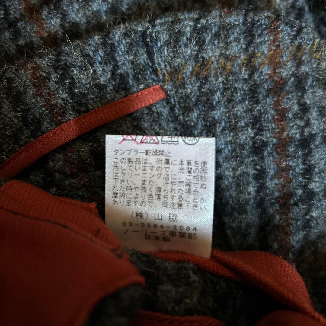 美品✨ 100周年 ハリスツイード テーラードジャケット くるみ 牛革 チェック