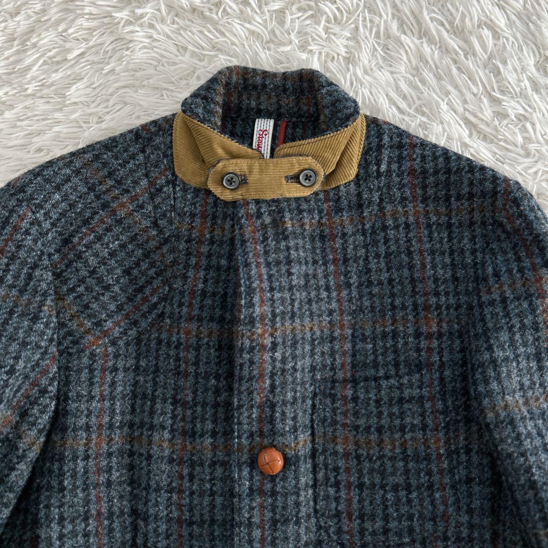 美品✨ 100周年 ハリスツイード テーラードジャケット くるみ 牛革 チェック