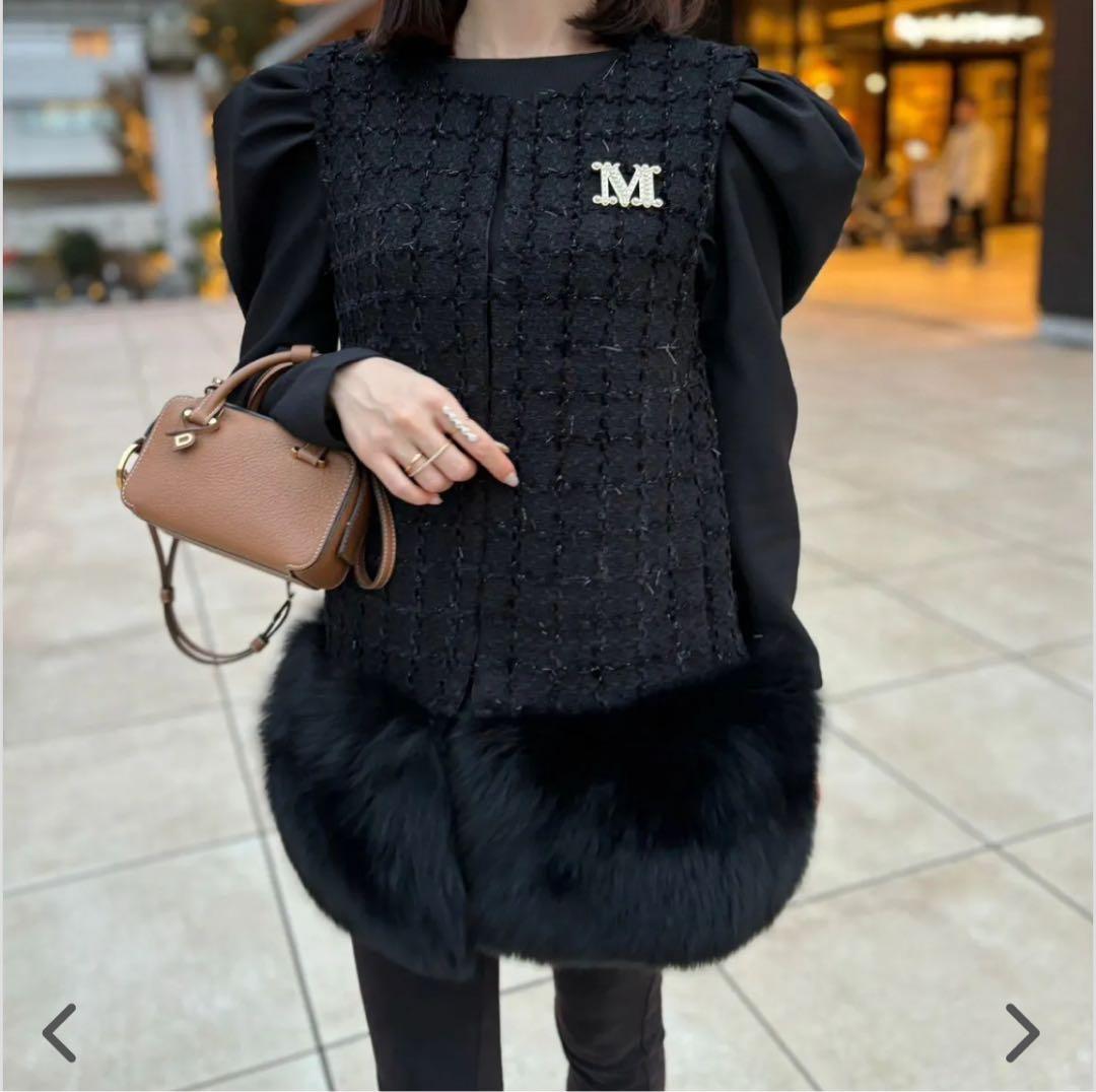 REIMI collaborationボリュームFOXファーツイードジレ