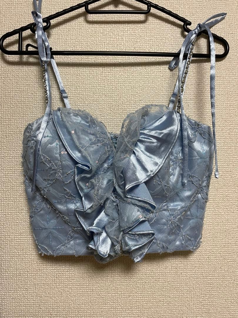 ROBE de FLEURS 水色フリルドレス Sサイズ