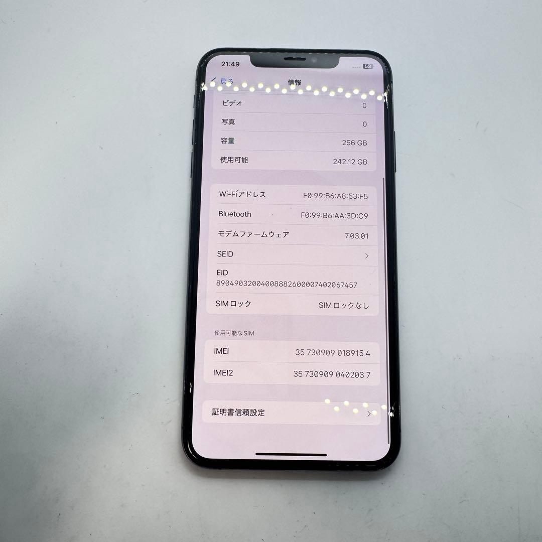 【SIMフリー】 iPhone Xs Max 256GB 本体 動作確認済み