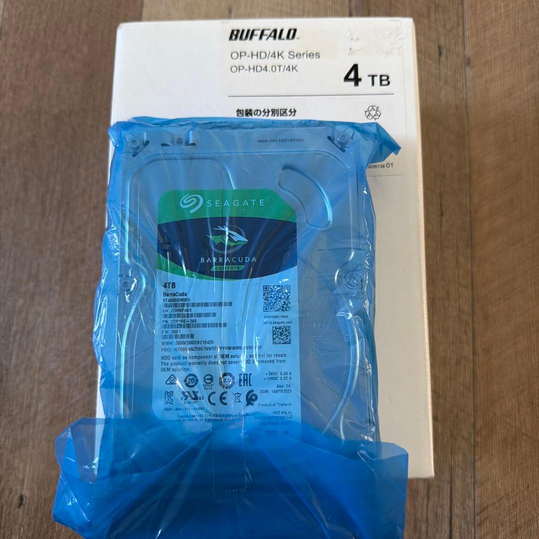 BUFFALO OP-HD4/4K 4TB HDD 新品未使用品