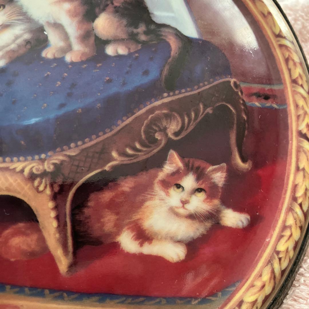 希少　マイセン 猫 壁掛け 飾り絵 プレート 猫の絵画 アンティークフレーム