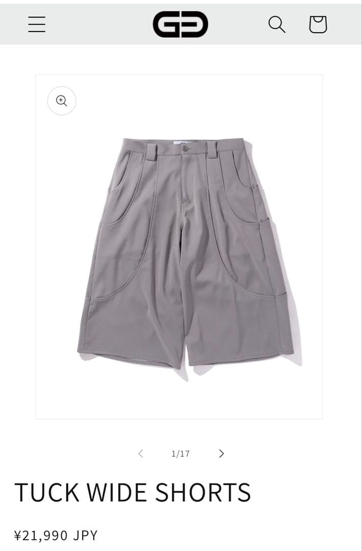 goat essence TUCK WIDE SHORTS サイズ2 グレー