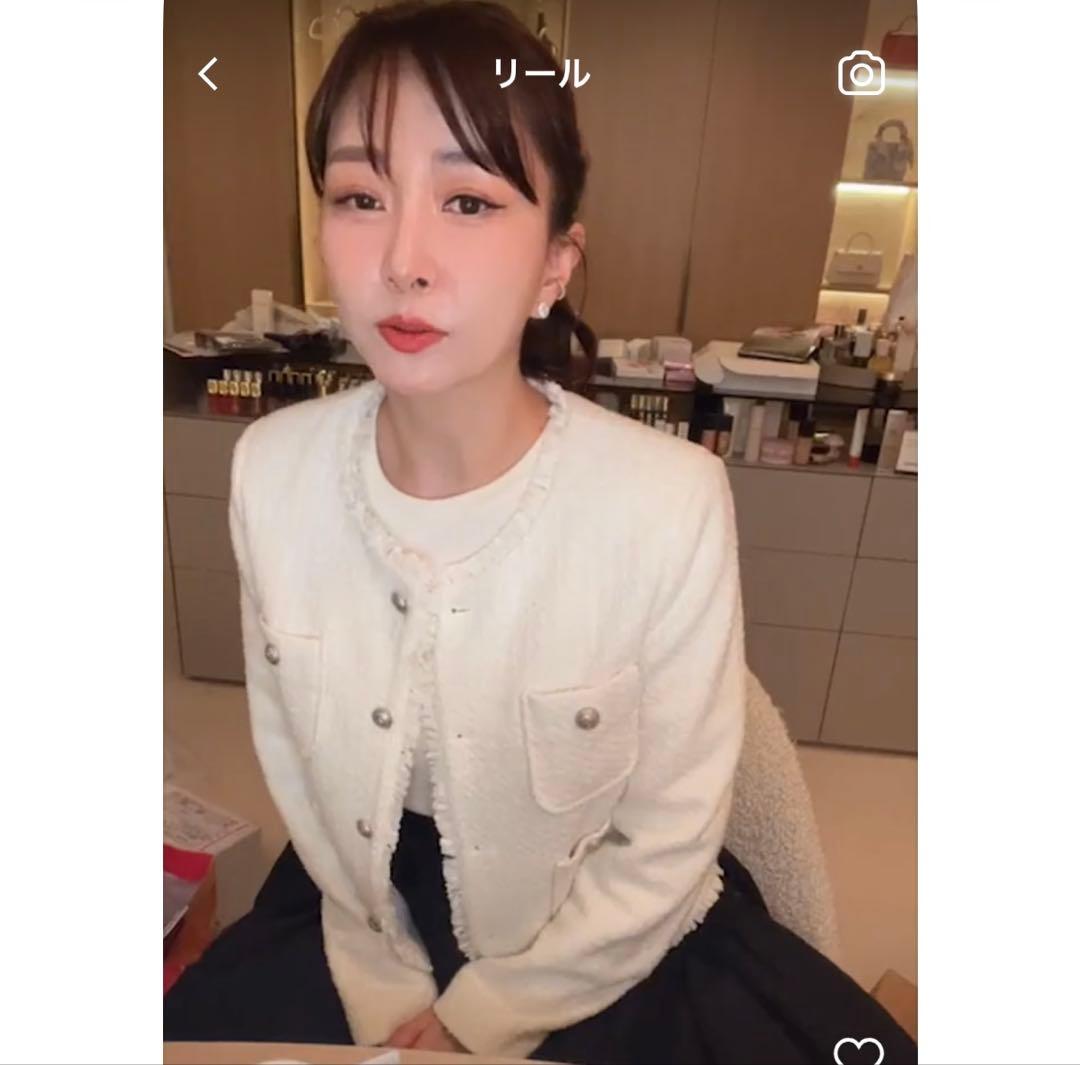 新品未使用 Sinoon ホワイト ノーカラージャケット