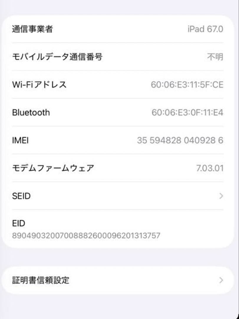 Apple iPad (第9世代) 256GB Wi-Fi + cellular