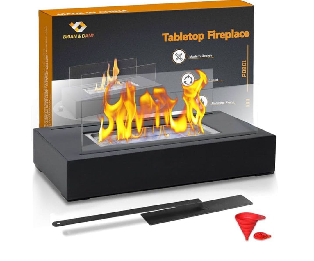 卓上ファイヤーピット ポータブル ブラック18奥行きx35幅x14.5高さcm