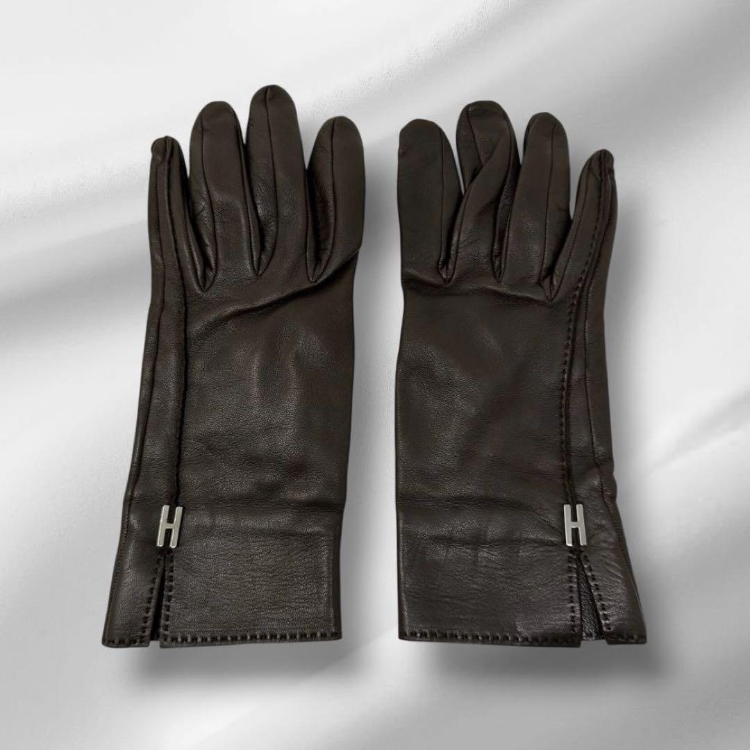 【美品】 HERMES エルメス ラムレザー 手袋 e14