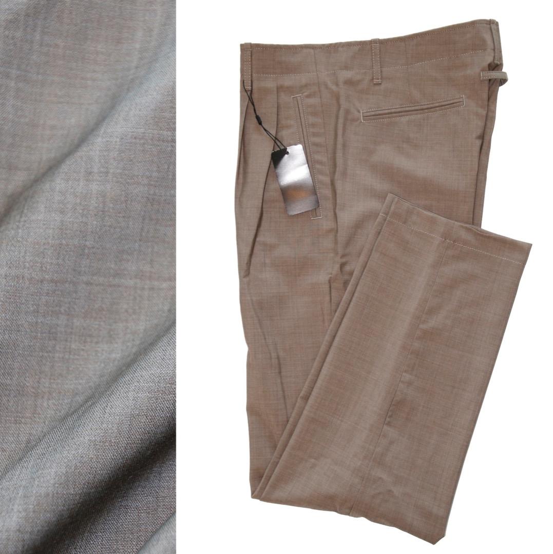 15万★アルマーニ【ヴァージンウール100%】ミルクティー★スラックス パンツ