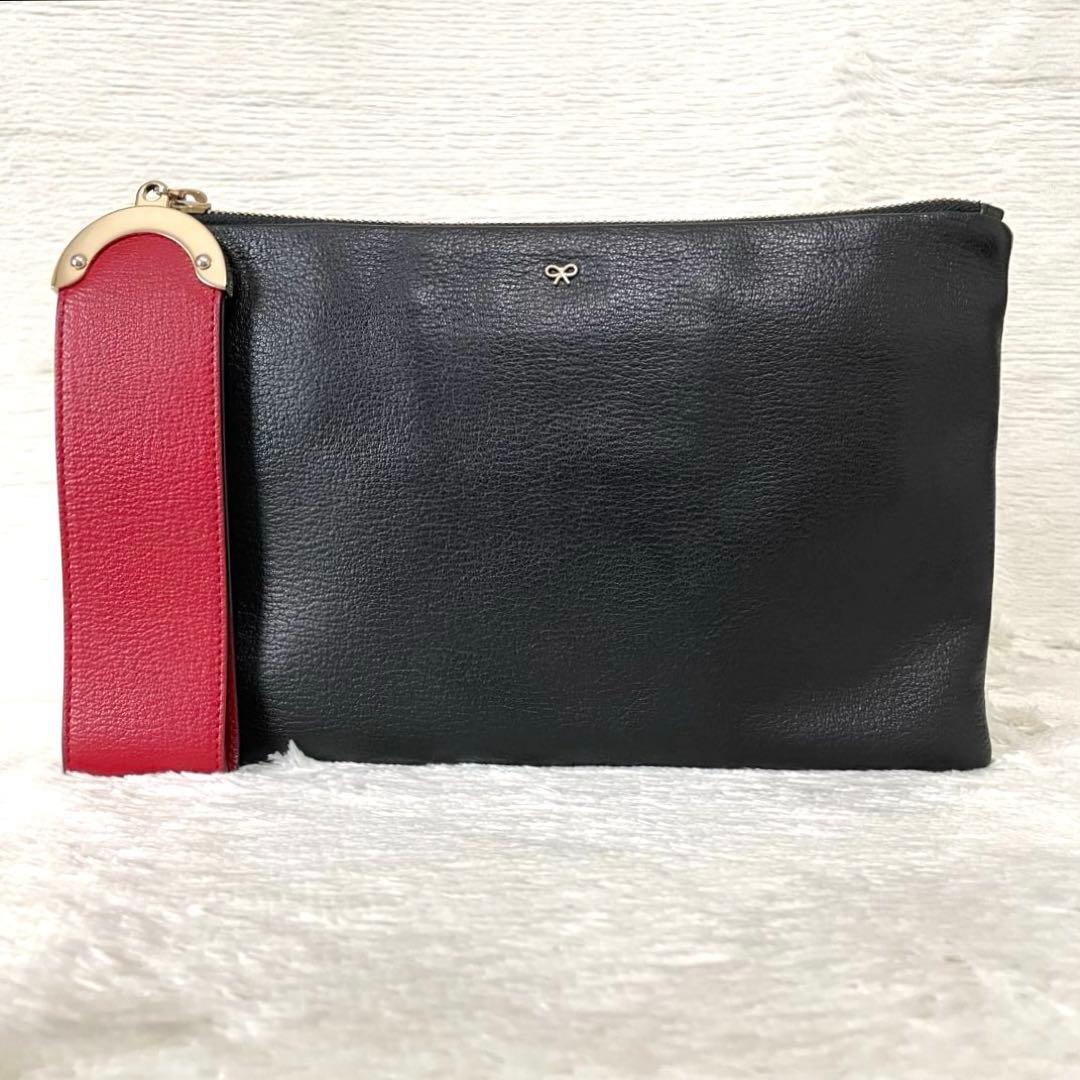 美品⭐️ANYA HINDMARCH SEYMOUR ZIP TOP POUCH