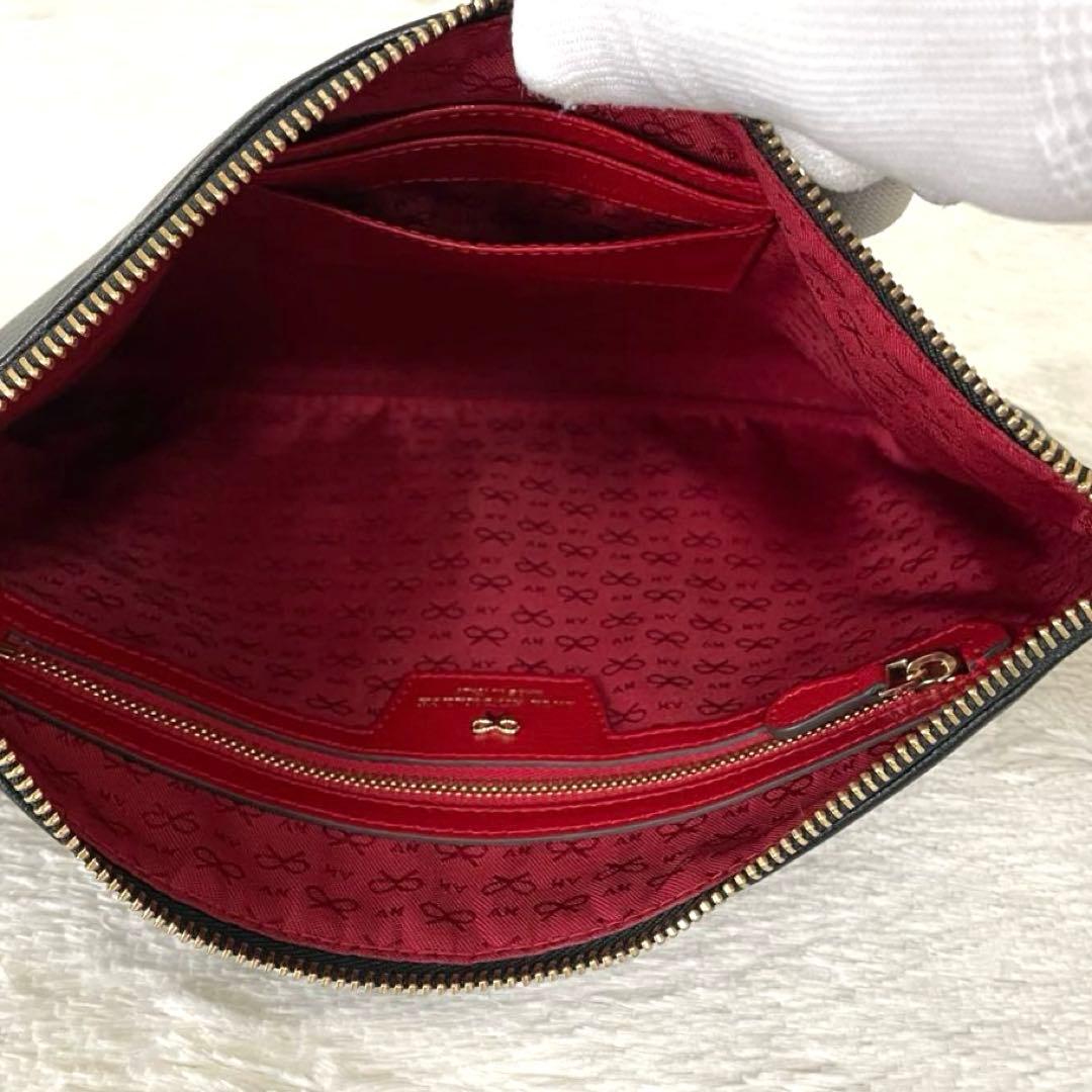 美品⭐️ANYA HINDMARCH SEYMOUR ZIP TOP POUCH