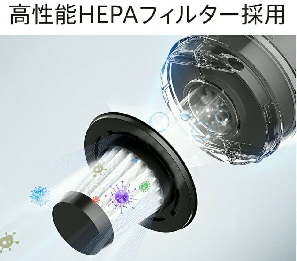 掃除機コードレス10000paスティック型LED付きハンディ