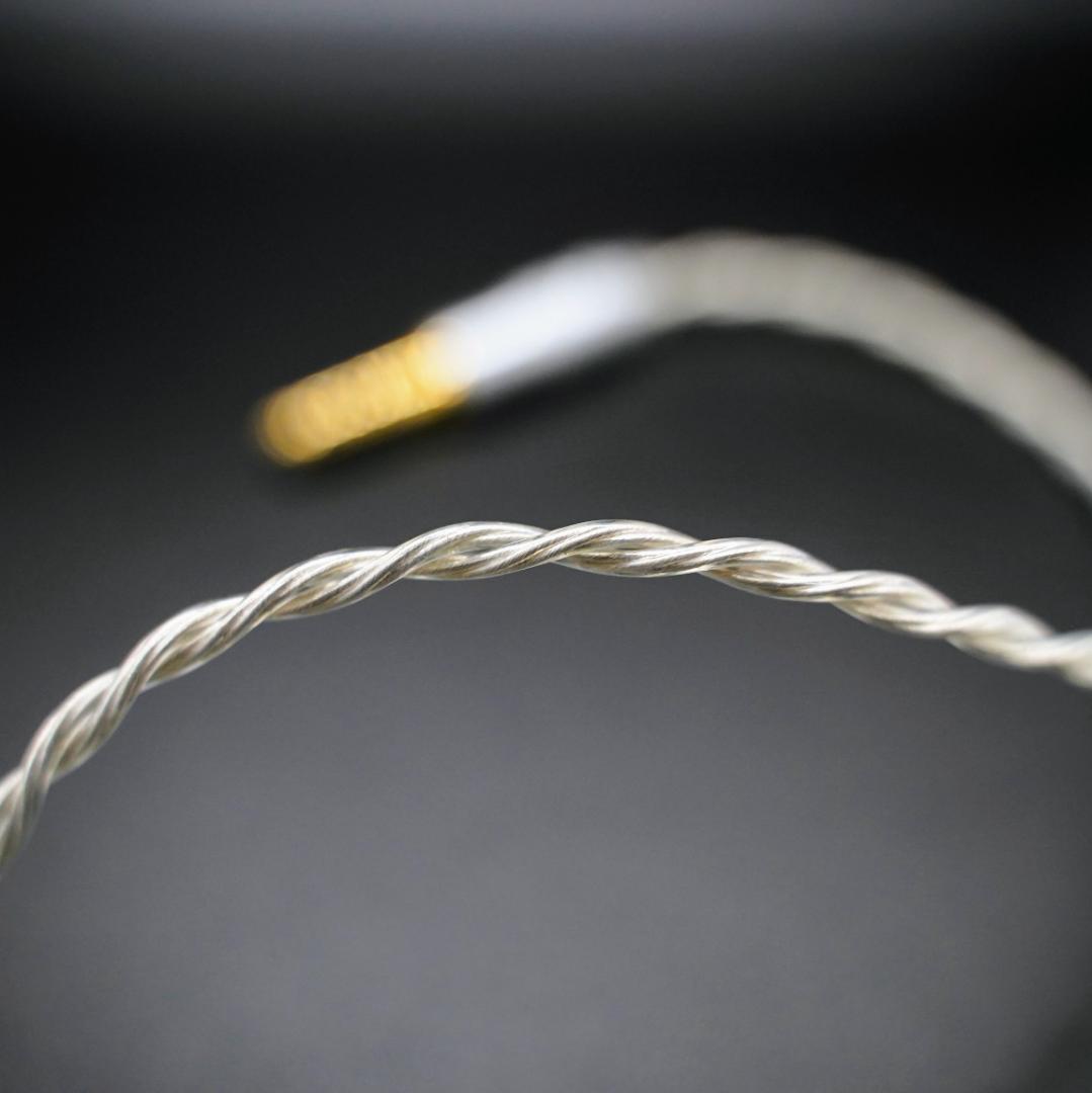 最高峰グレード7N超冷凍製単結晶銅銀メッキ最高ケーブルIE500/4.4mmL字