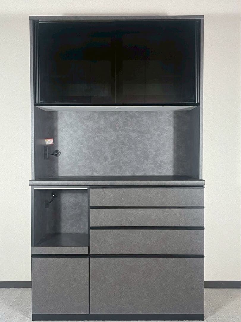 シ*ウ様 【美品】松田家具 ガバーナ 120 キッチンボード 食器棚 グレー