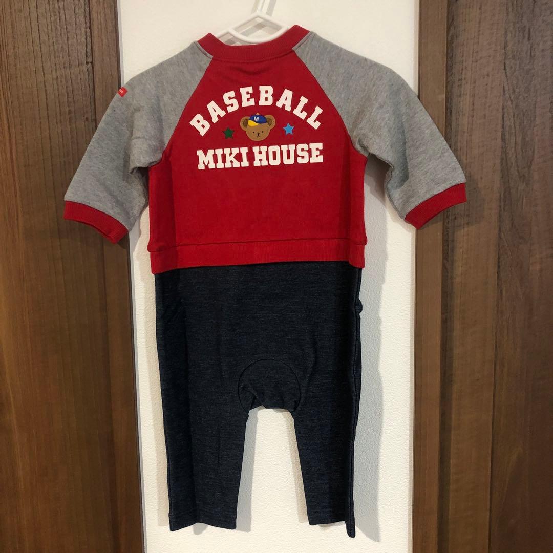 MIKIHOUSE ベースボールロンパース 赤・グレー・紺　新品　日本製　高級