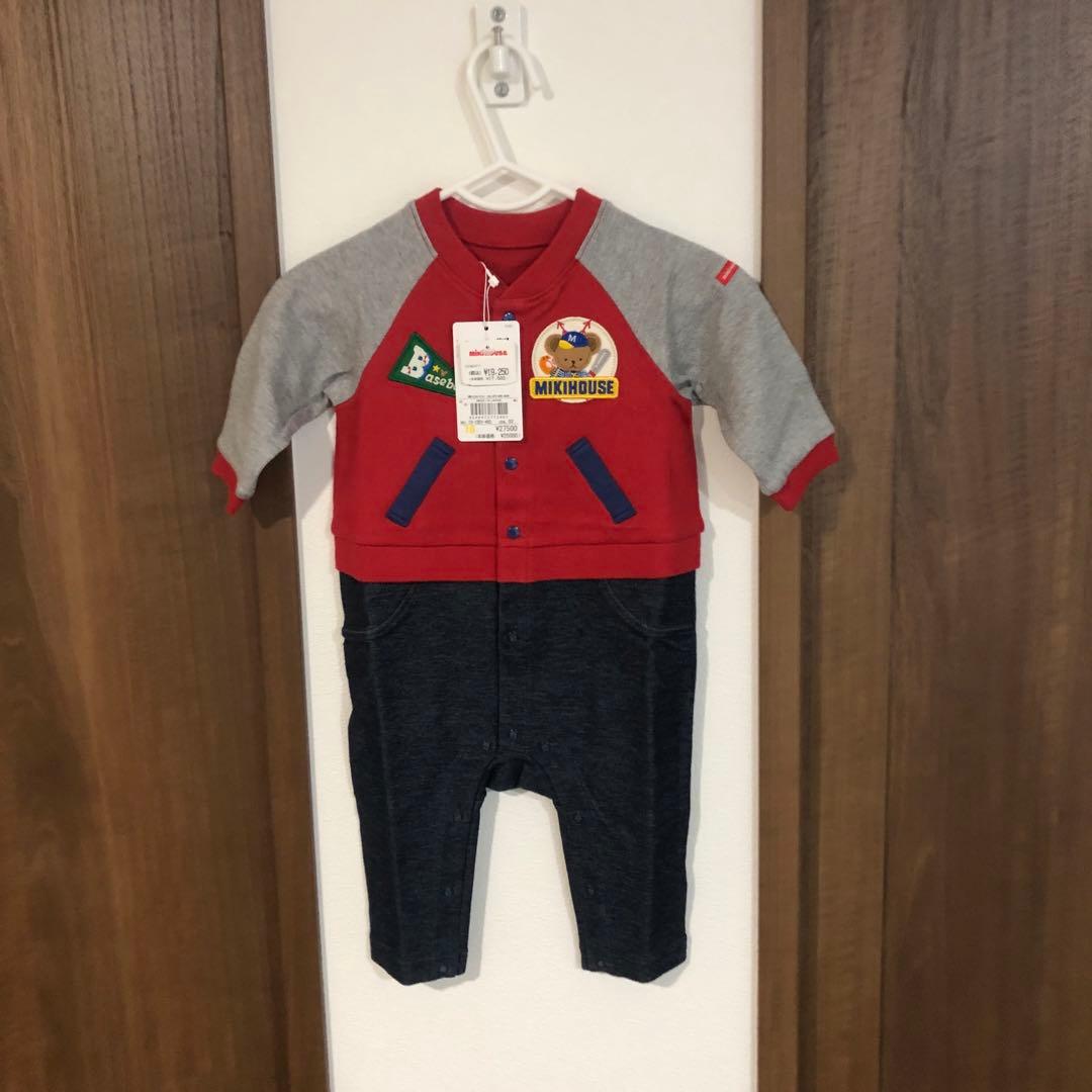MIKIHOUSE ベースボールロンパース 赤・グレー・紺　新品　日本製　高級