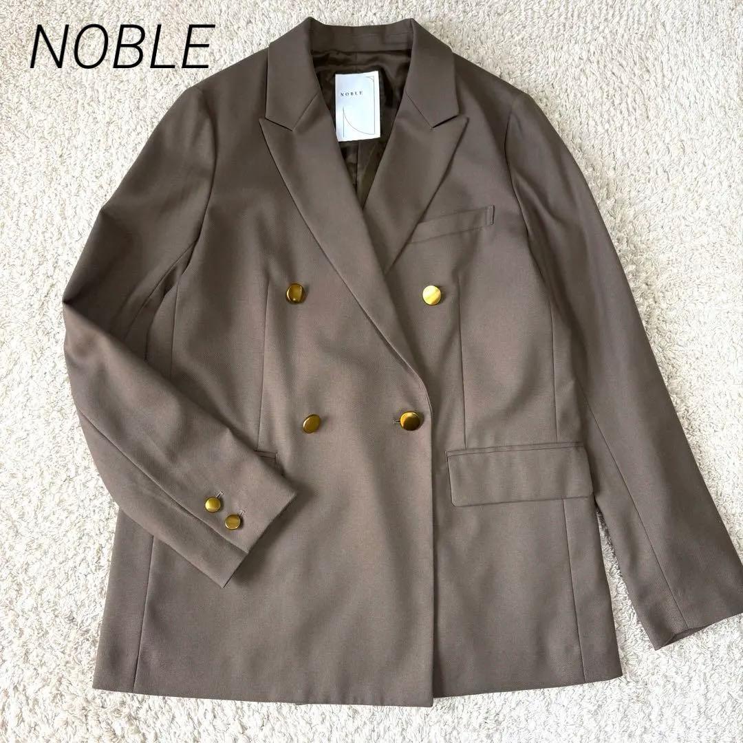 ノーブル ウールミドルピークドラペルジャケット 金ボタン 38 ダブル ブレザー