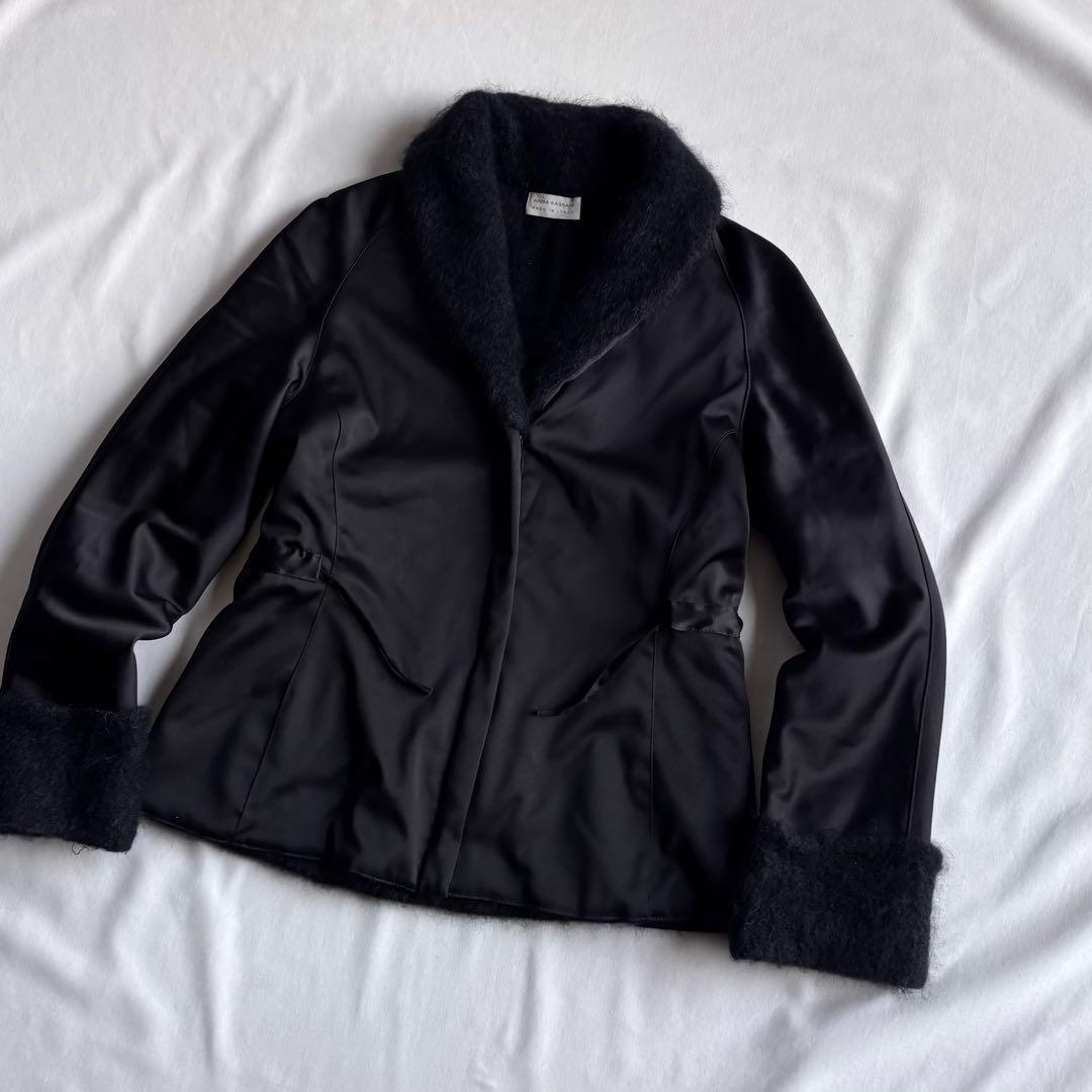 ジャケット・アウター ANNA BASSANI mohair lining jacket BLK