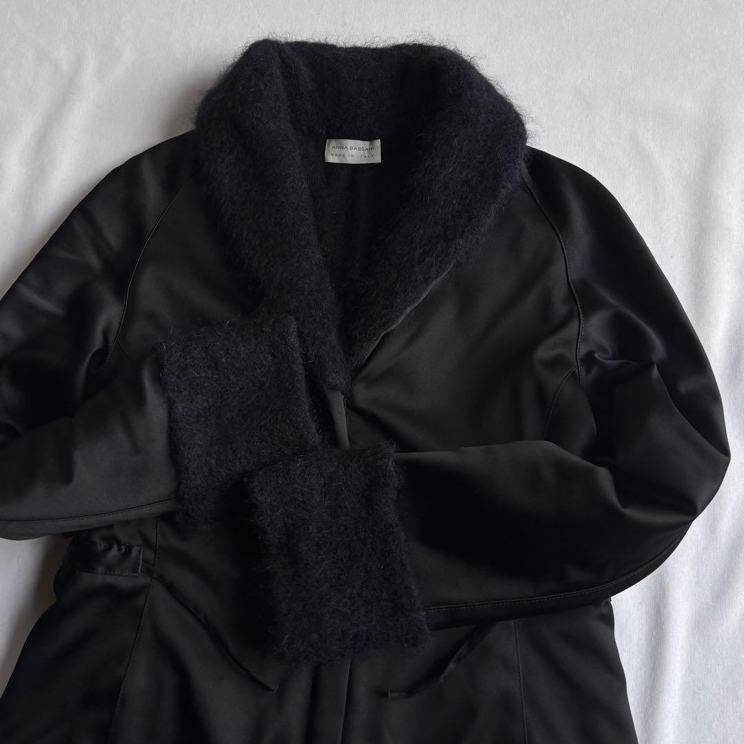 ジャケット・アウター ANNA BASSANI mohair lining jacket BLK