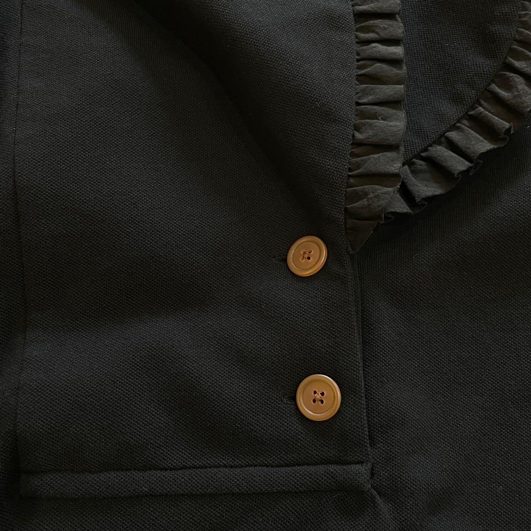 ヴィヴィアンウエストウッド　ラブフリルポロシャツ　オーブ刺繍　半袖　黒　日本製