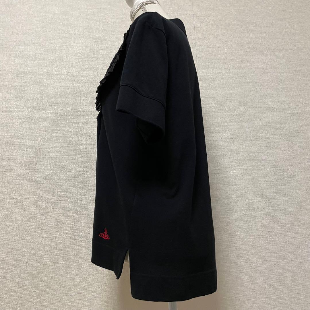 ヴィヴィアンウエストウッド　ラブフリルポロシャツ　オーブ刺繍　半袖　黒　日本製