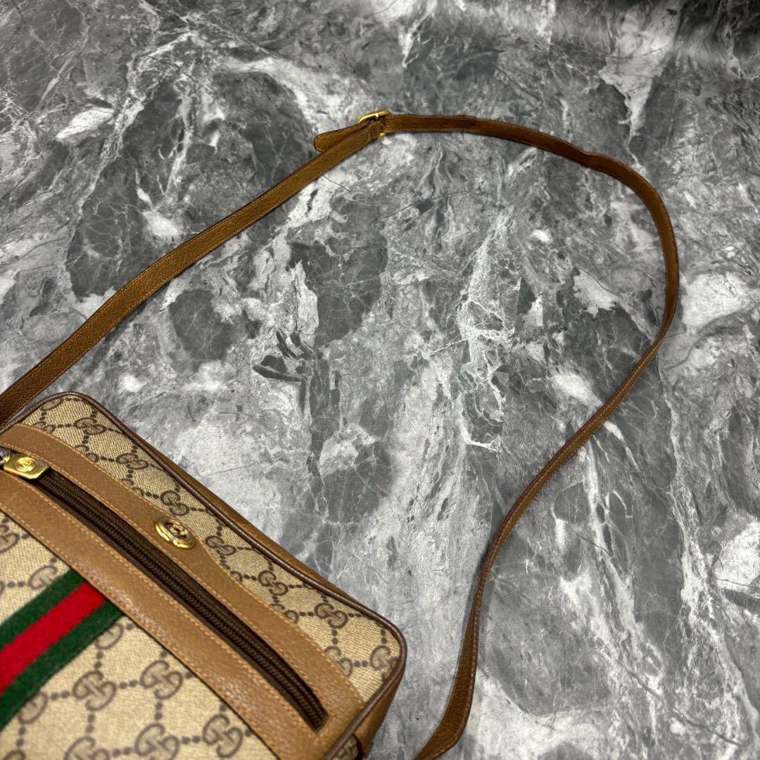 ✨美品✨GUCCI GG シェリーライン ショルダーバッグ ベージュ レザー