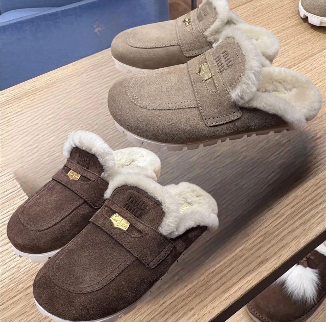 miumiu スエードミュール ココアブラウン