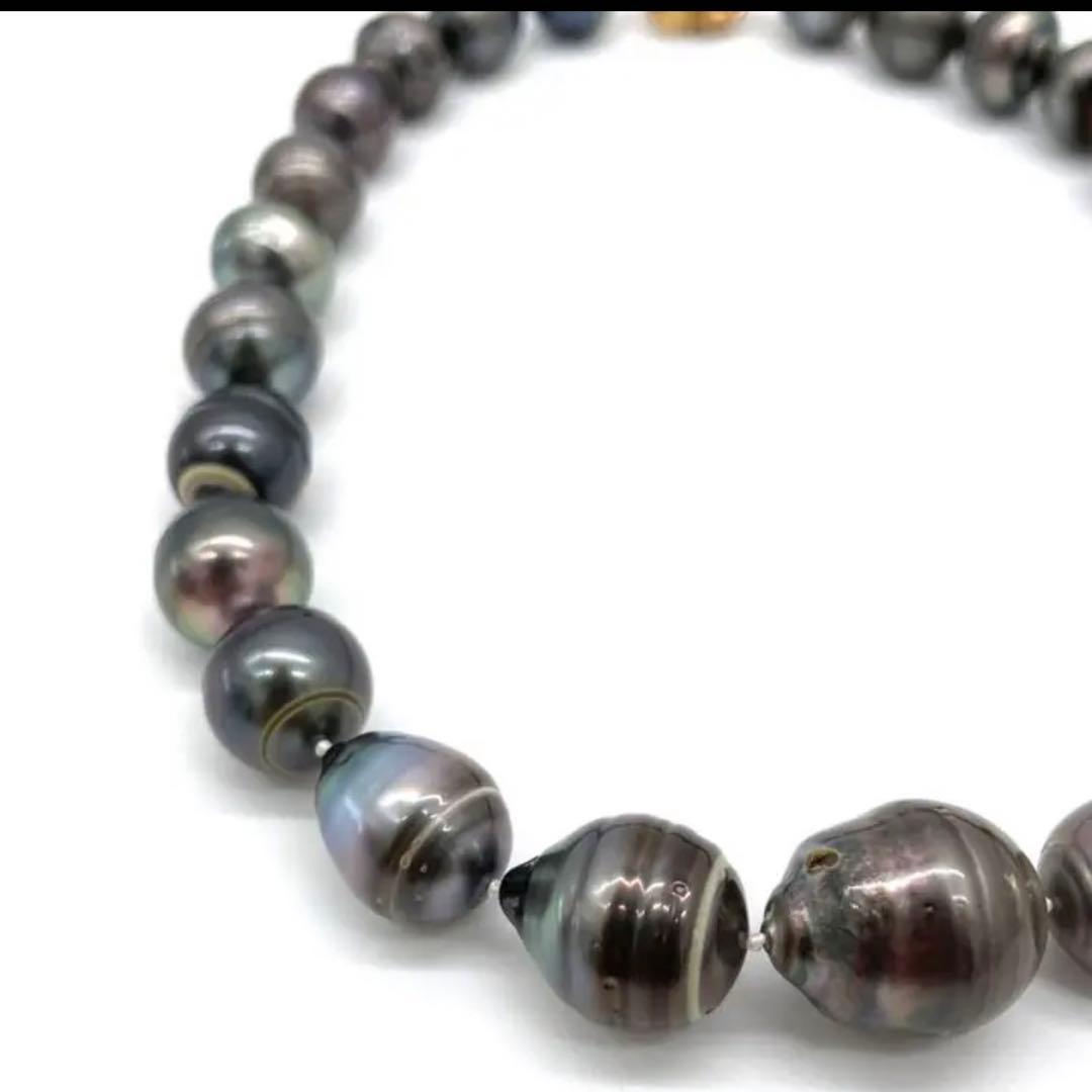 YAMA バロックパール ネックレス 黒真珠 ブラックパール K14金