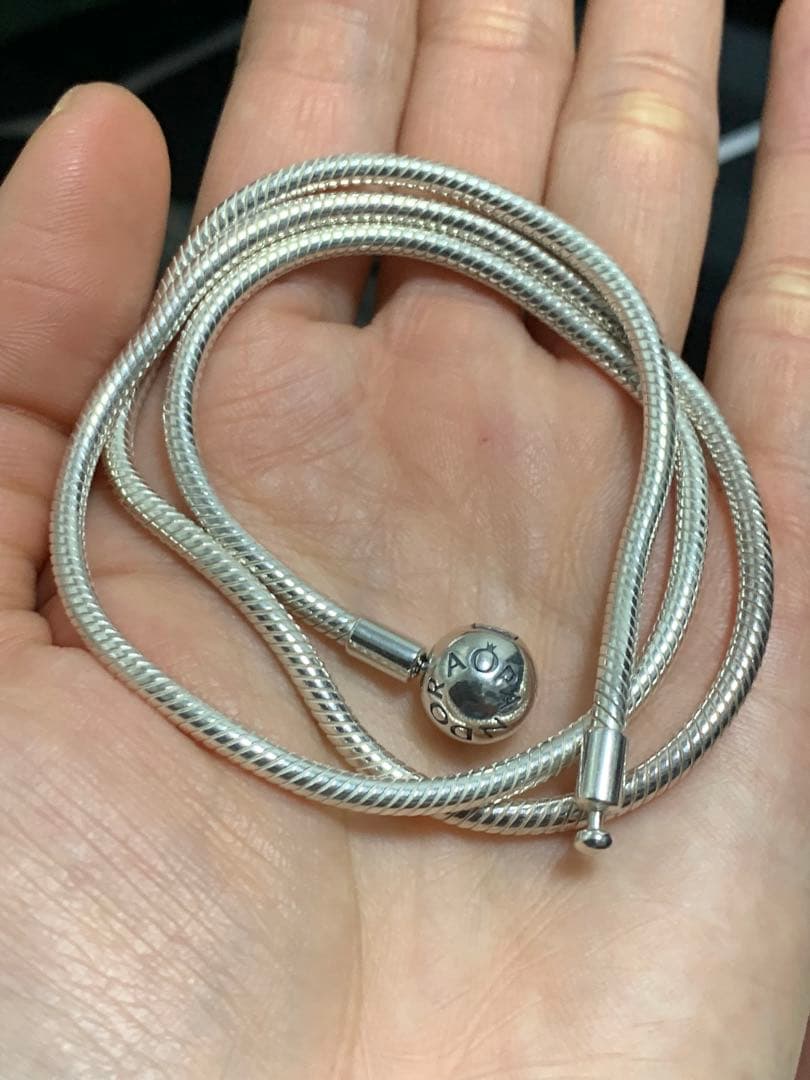 Pandora 925シルバー スネークチェーンネックレス　サイズ50cm