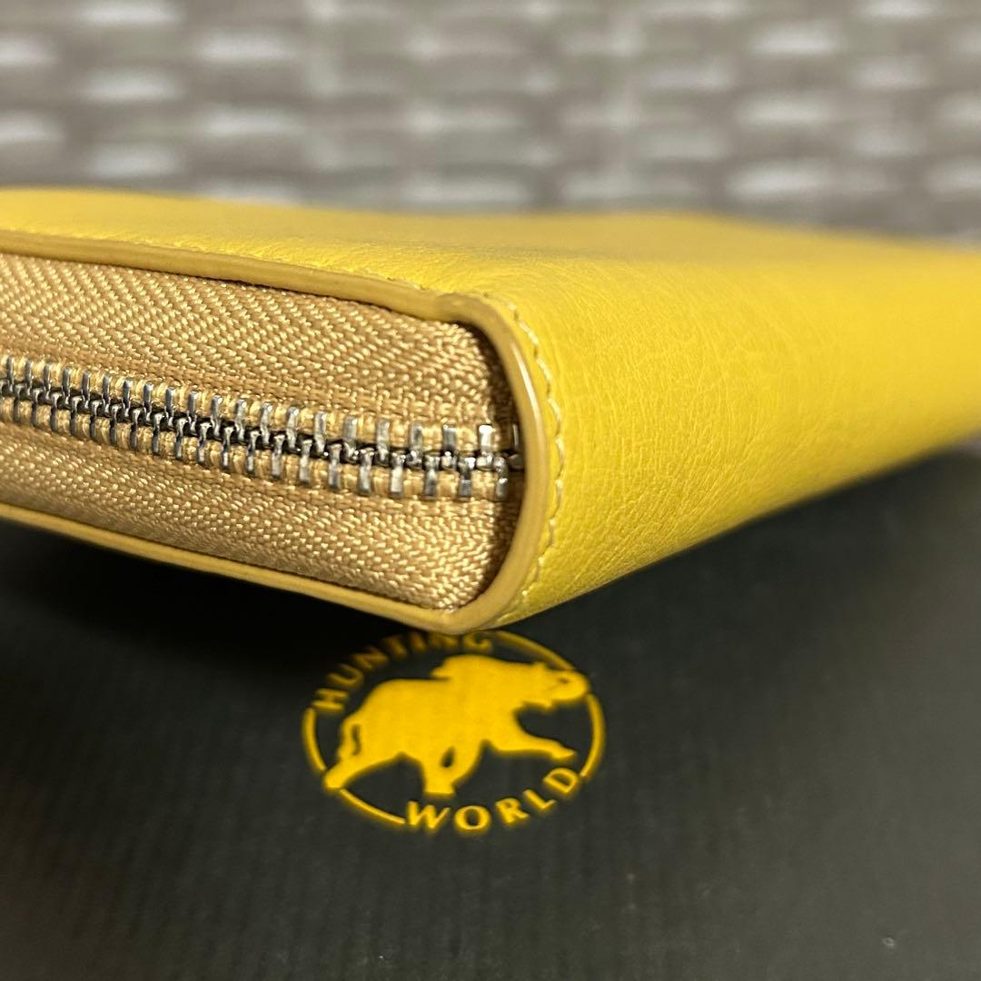 ハンティングワールド　長財布　クリームイエロー
