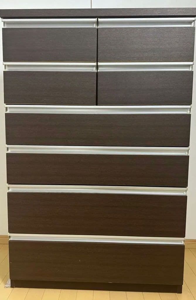 ニトリ　ダークブラウン木製チェスト 6段　☆超美品　高級感