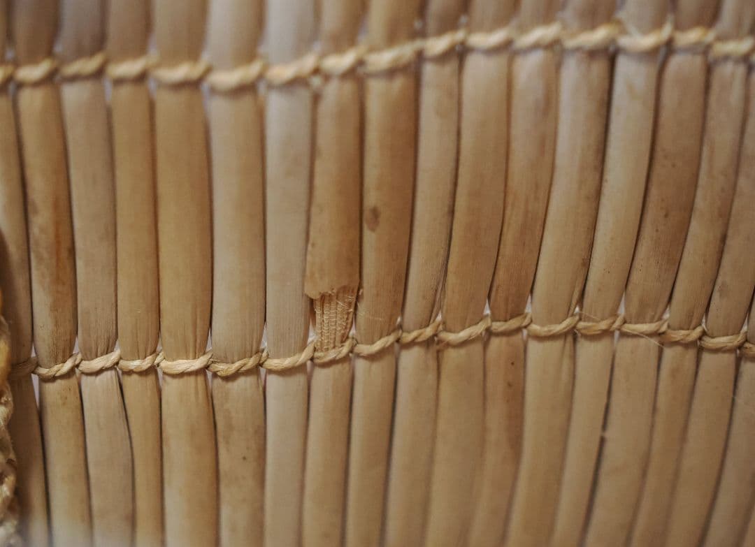 岡山 蒜山がま 細工 手提げ カゴバッグ 伝統民芸品 古道具