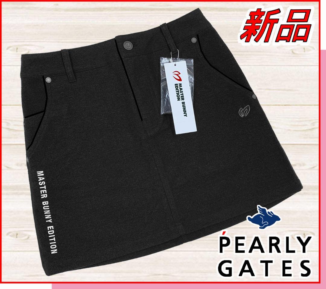 【新品】マスターバニーゴルフスカート台形ウールライクストレッチ黒00XS