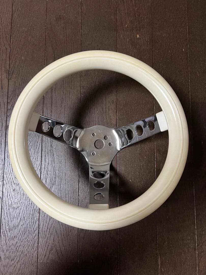 当時物ムーンアイズ　グラントステアリング　ホワイト　ジャンク　250mm