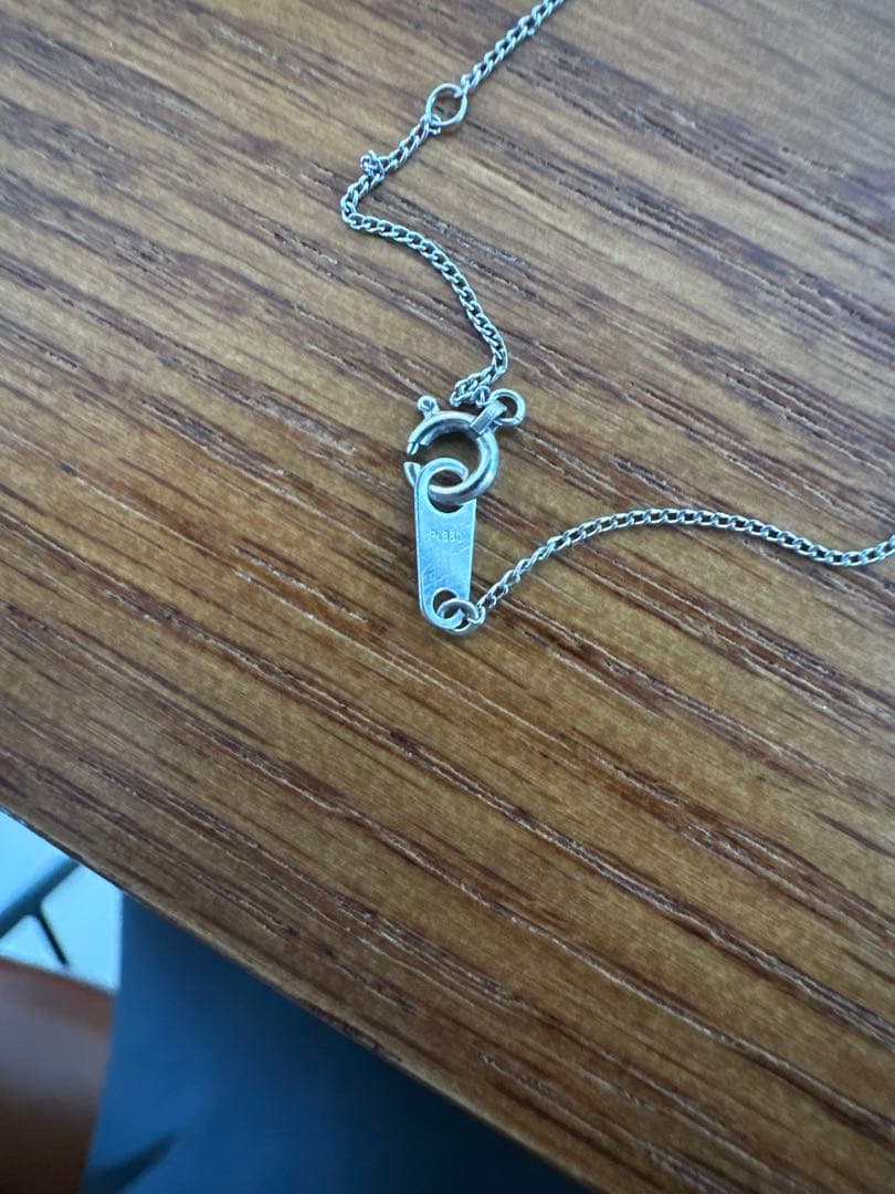 青いオパール k18WGシルバーネックレス ダイヤモンド型