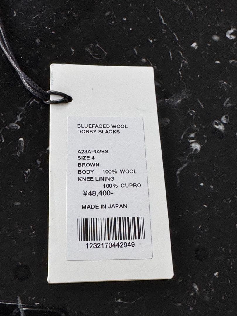 AURALEE BLUEFACED WOOL DOBBY SLACKS タグ有