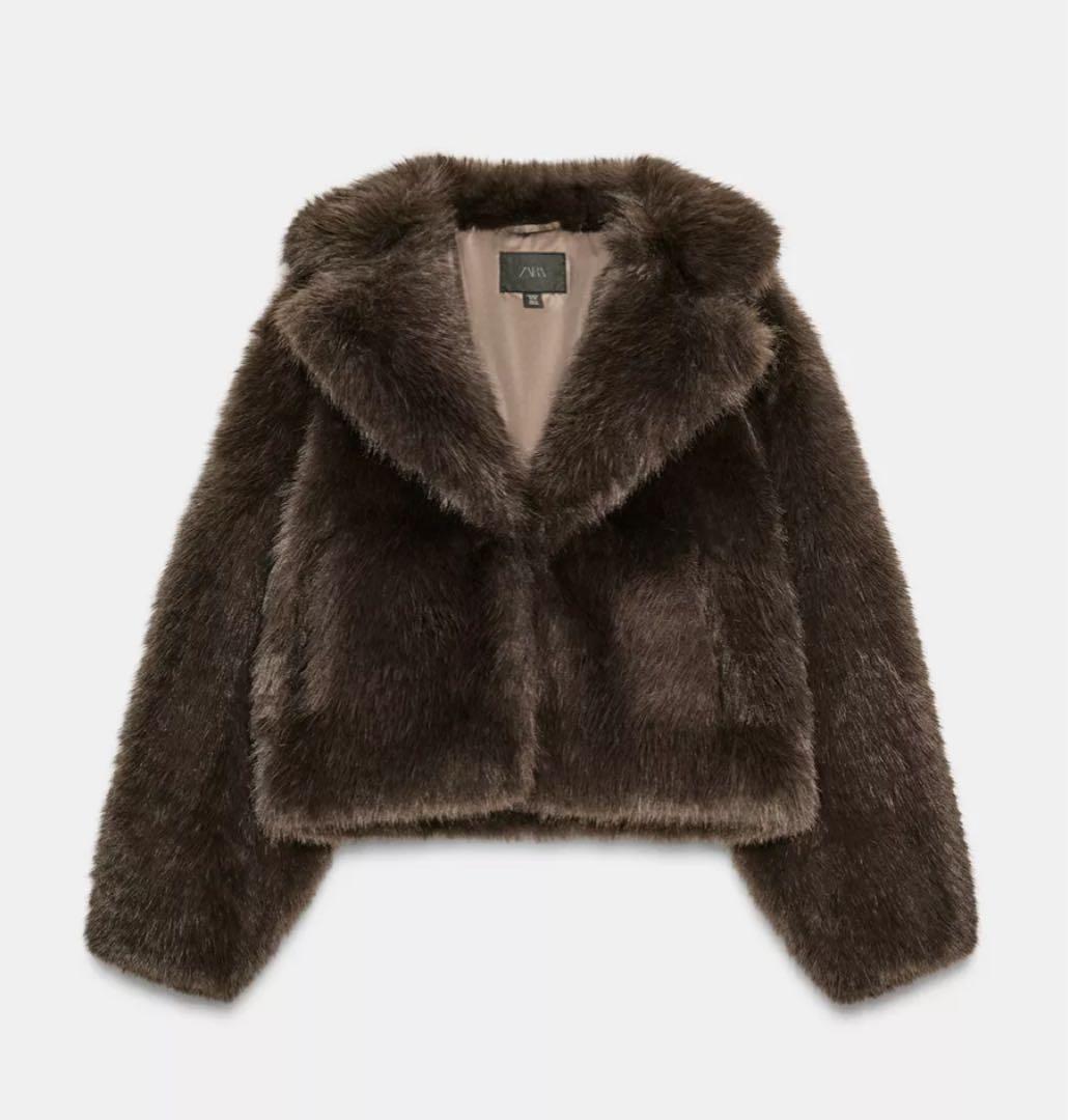 ZARA ショートフェイクファーコート　XL