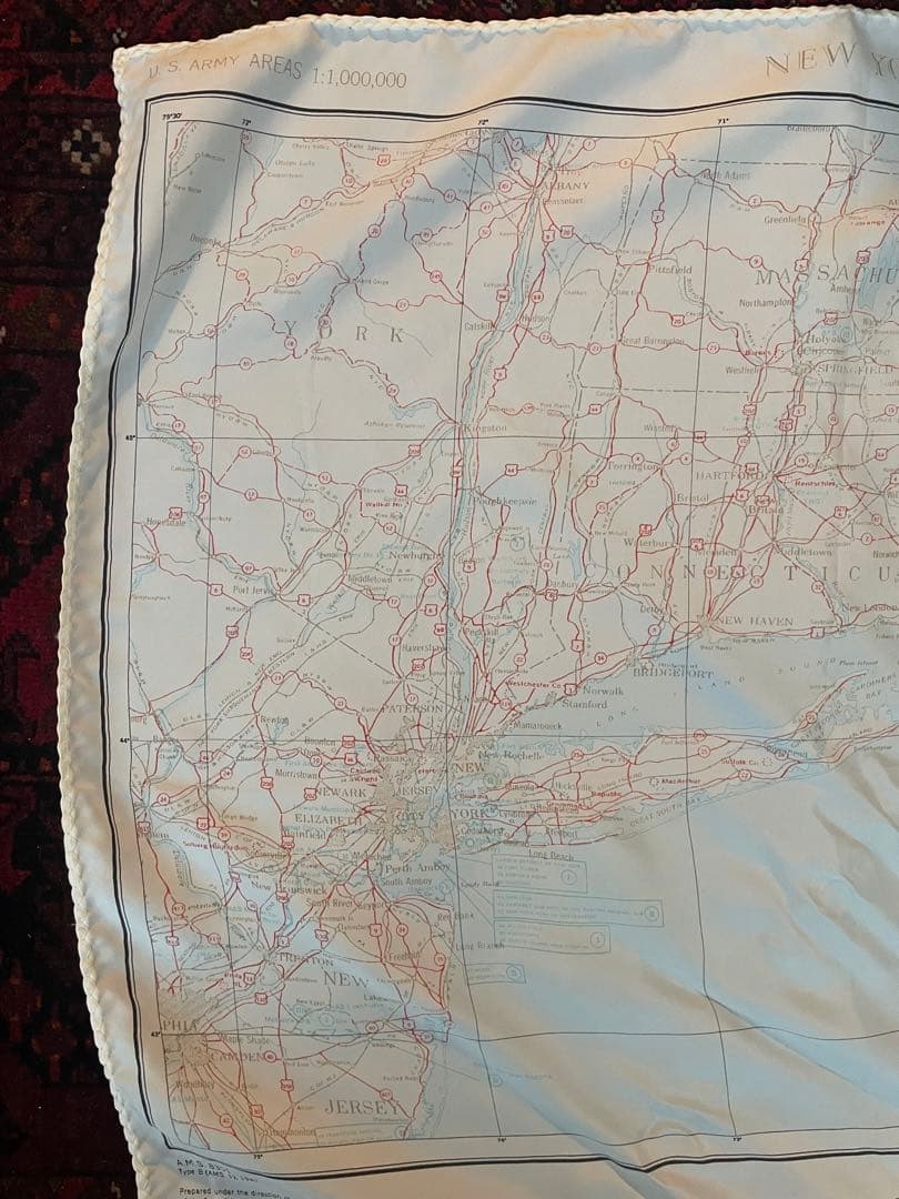 CARUSO カルーゾ シルク スカーフ ニューヨーク地図 イタリア製