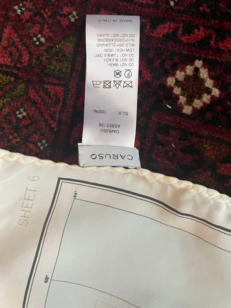 CARUSO カルーゾ シルク スカーフ ニューヨーク地図 イタリア製