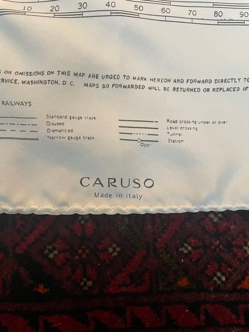 CARUSO カルーゾ シルク スカーフ ニューヨーク地図 イタリア製