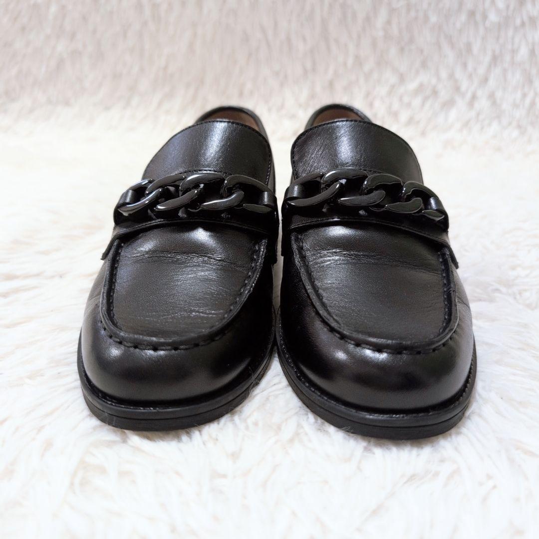 【極美品】コールハーン スタッシ チェーン ローファー ブラック 23.5cm