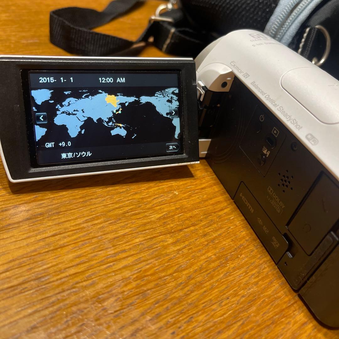 ビデオカメラSONY HDR-CX670　キャリングバッグ　脚立付き　ホワイト