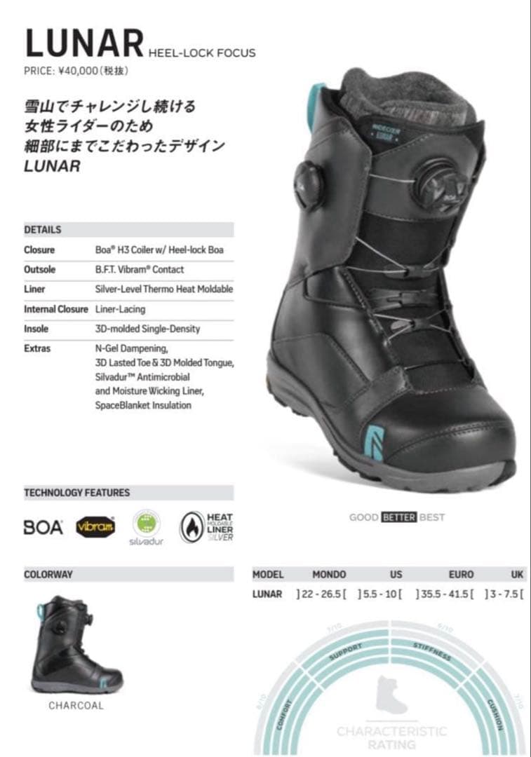 Nidecker Lunar スノーボードブーツ　ダブルBOA ナイデッカー
