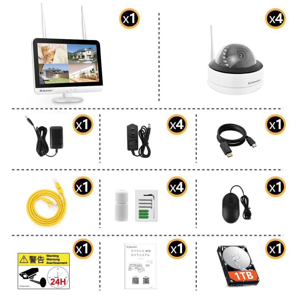 ワイヤレスカメラ HD500万 スマート暗視機能